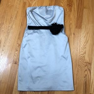 Silver strapless dress